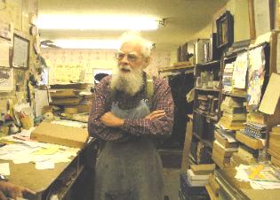 Wayne E. Morrison in his printing shop 2009.